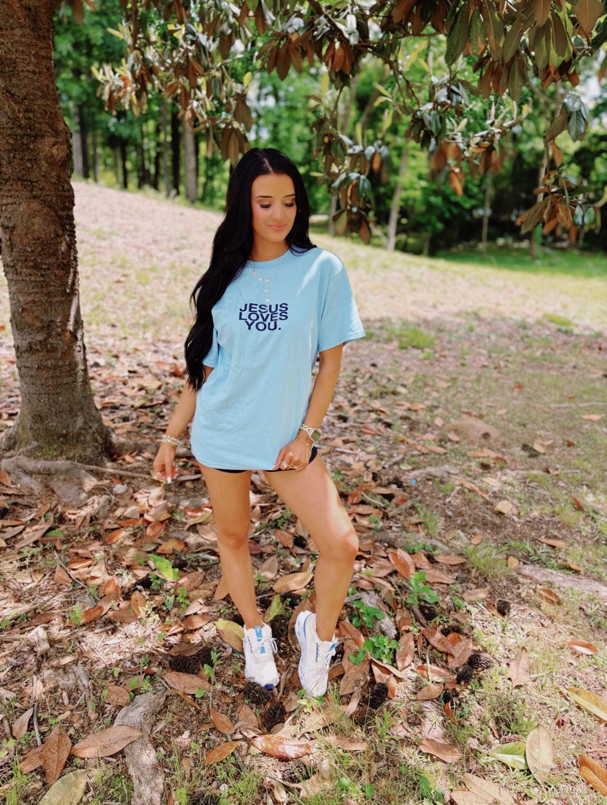 Jesus Loves You Tee - Light Blue