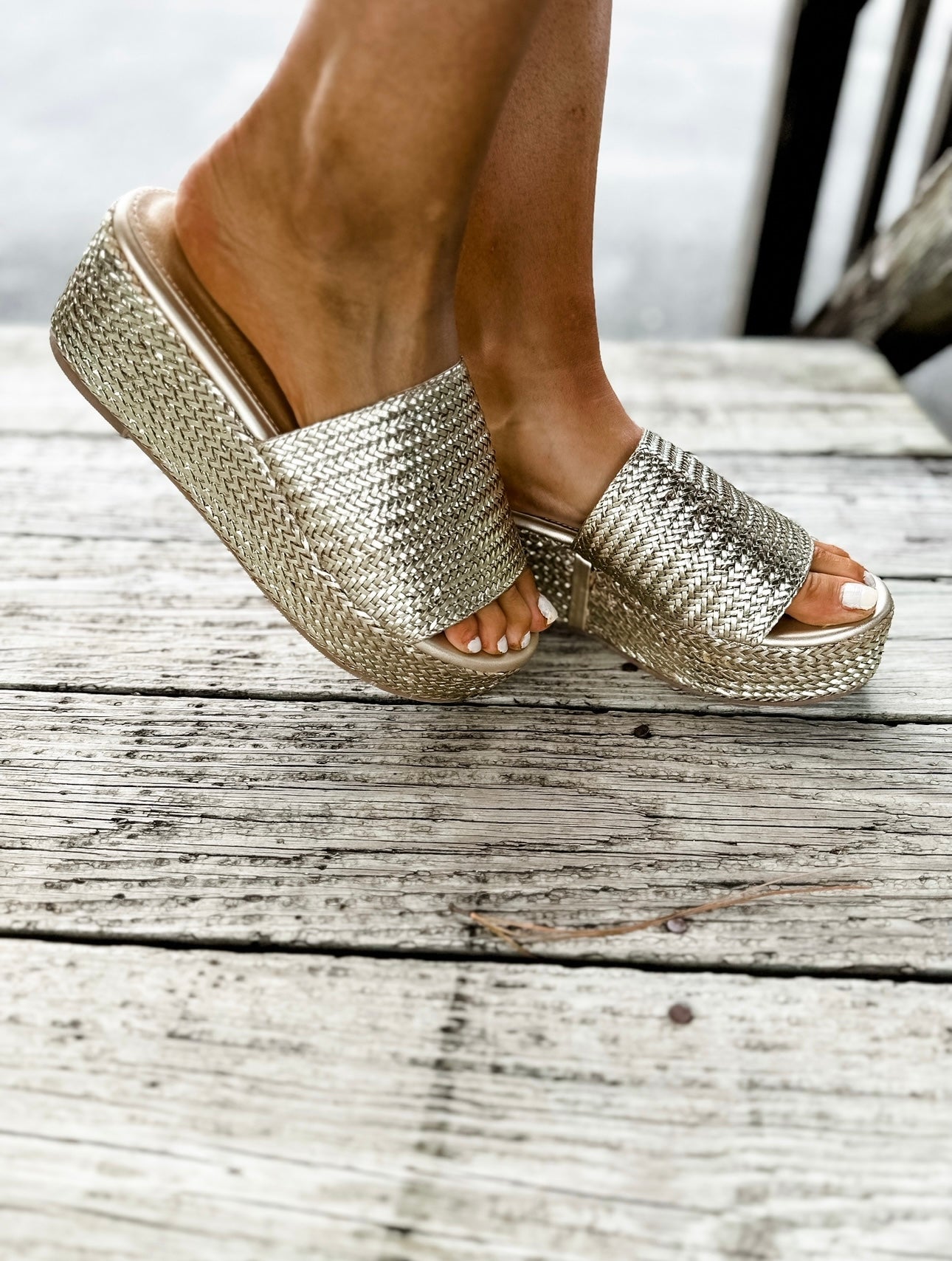 Gold Platform Wedges