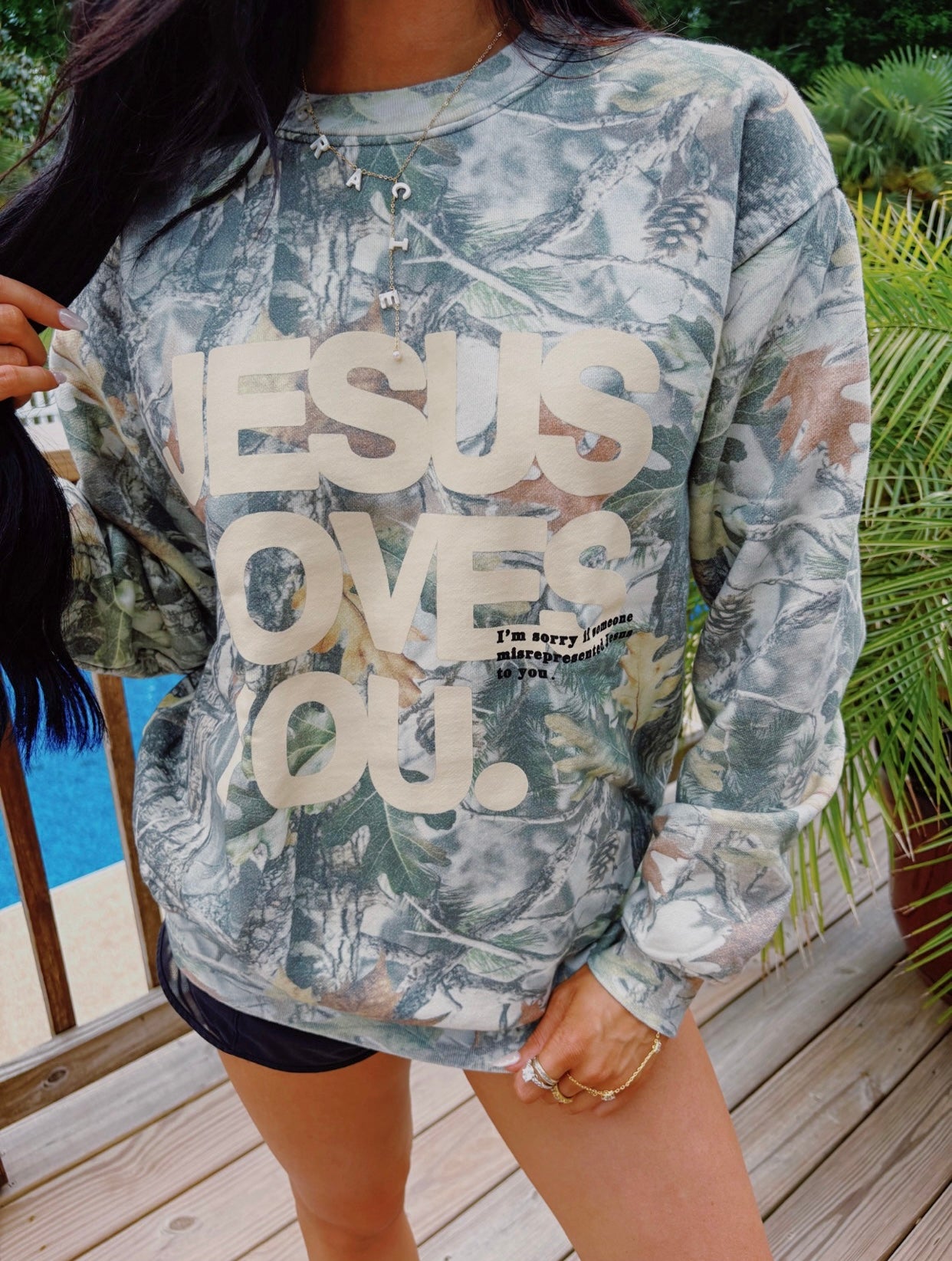 Jesus Loves You Camo Sweatshirt