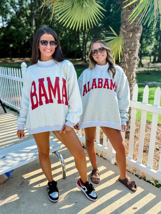 Alabama and Bama Mock Neck Reversible Sweatshirt
